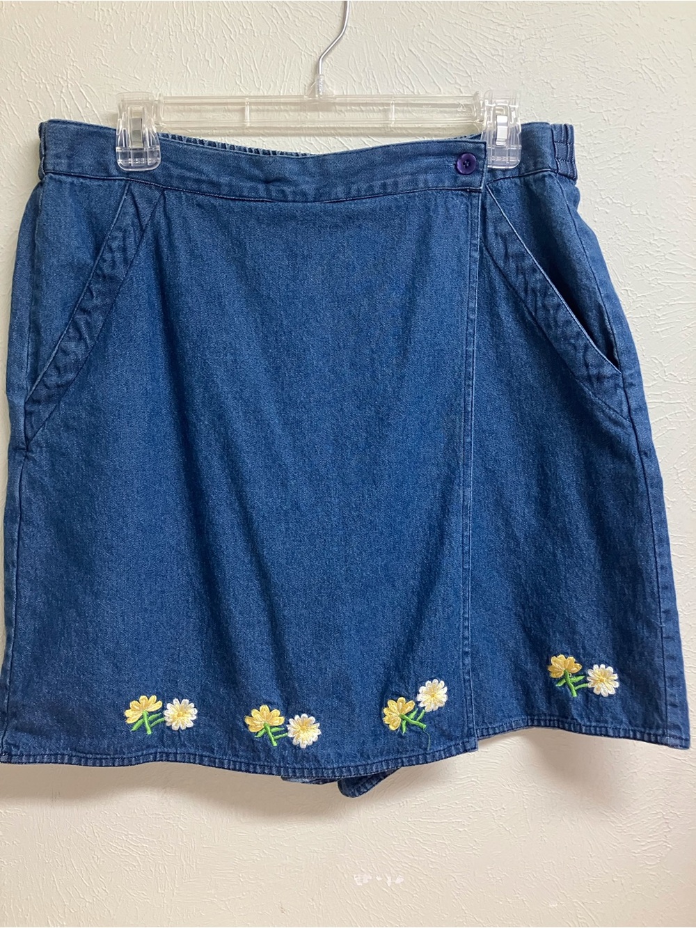 Willow Ridge Blue Denim Skort with Yellow & White Daisy Accents